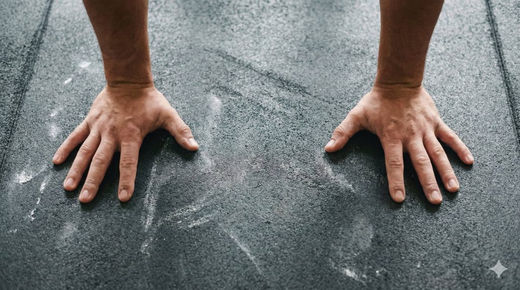 Frog stand finger placement on the floor