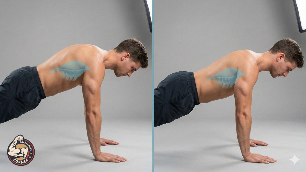 Scapular push-ups for tuck planche