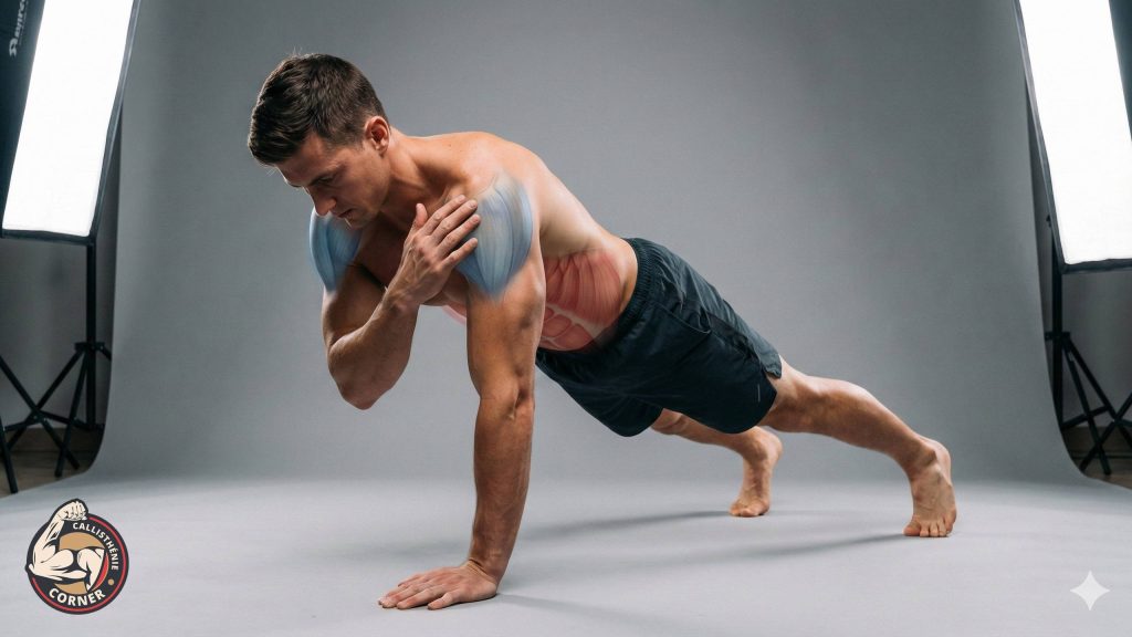 Shoulder taps in plank position
