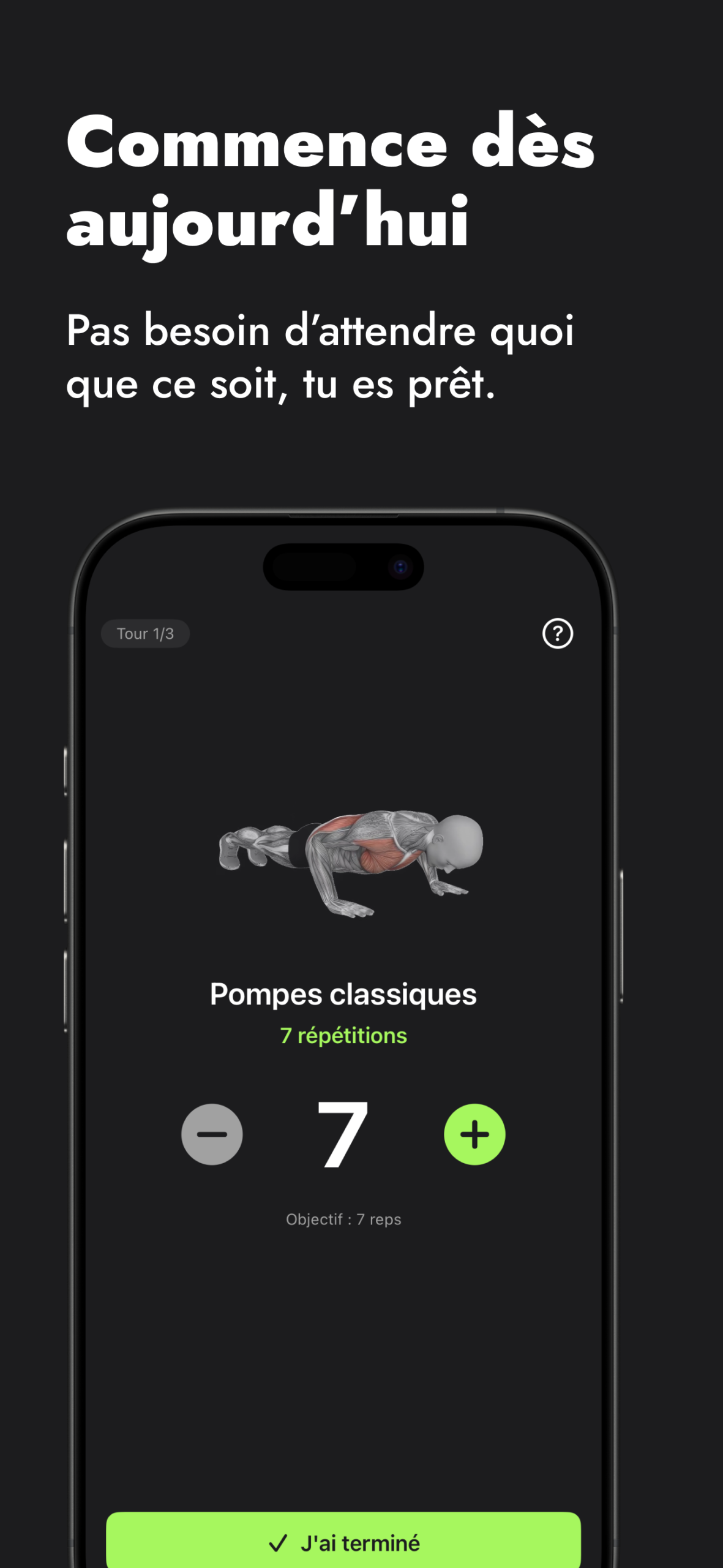App progress tracking screen
